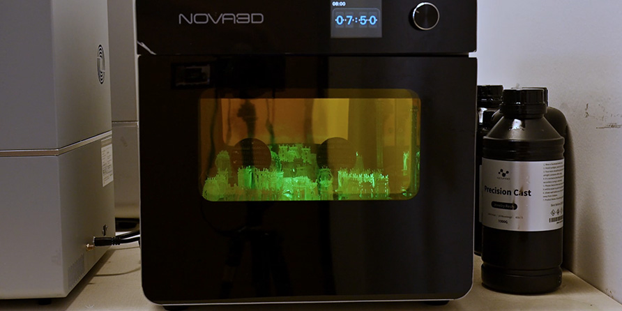 Ultrasonic cleaning and post-curing
